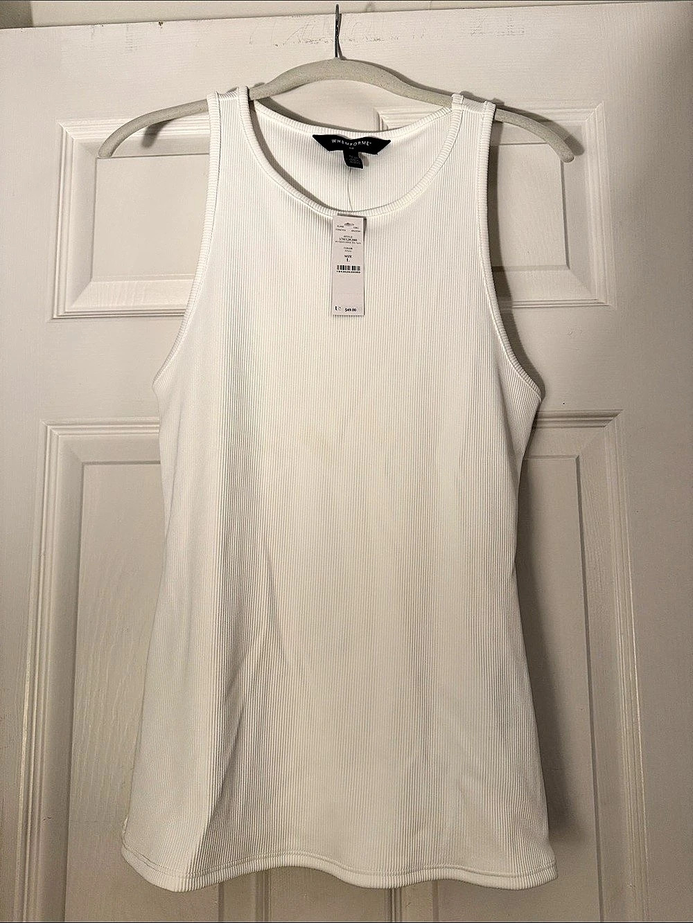 White House Black Market Ribbed Tank Top in White Size Medium NWT